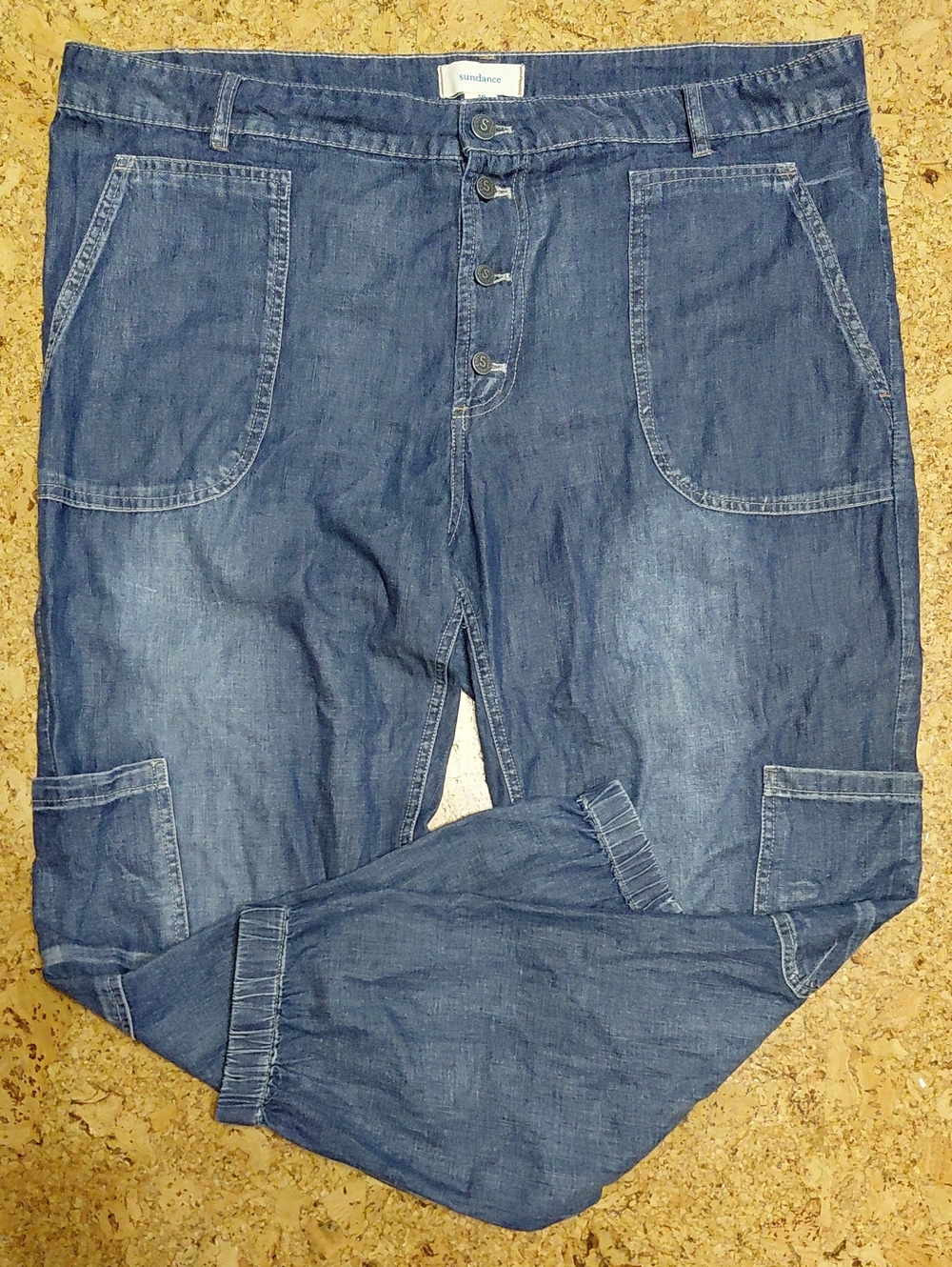 Sundance Women's Jolienne Denim Cargo Joggers Size 16